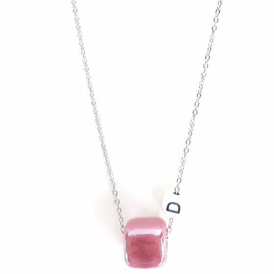 DUSTY PINK | MONOGRAME NECKLACE