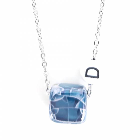 MARBLE BLUE | MONOGRAME NECKLACE