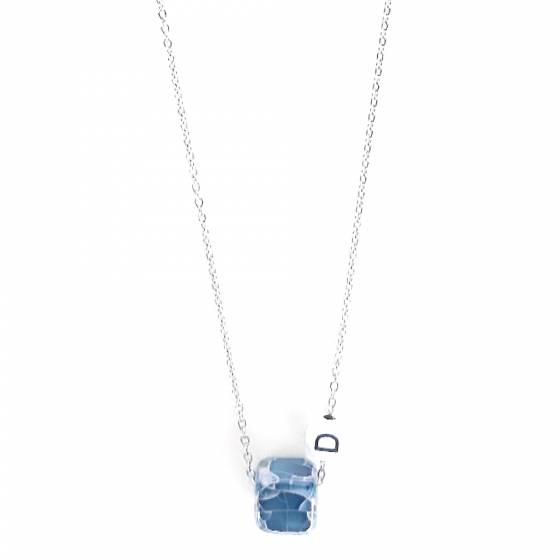 MARBLE BLUE | MONOGRAME NECKLACE