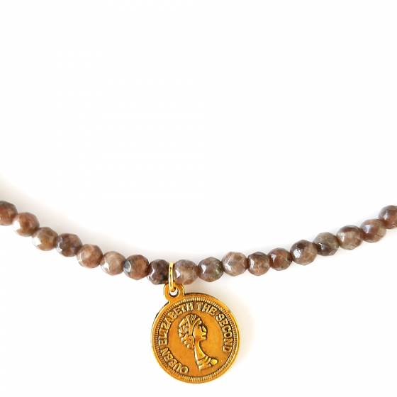 AGATE BROWN  COIN | NECKLACE