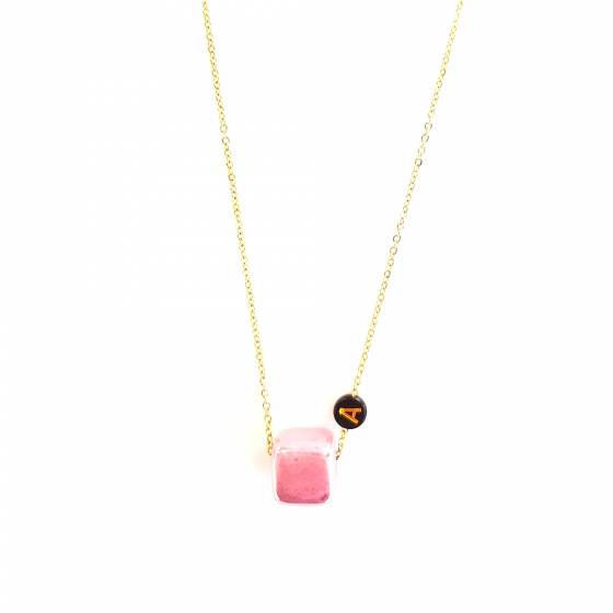 DUSTY PINK  | MONOGRAME NECKLACE