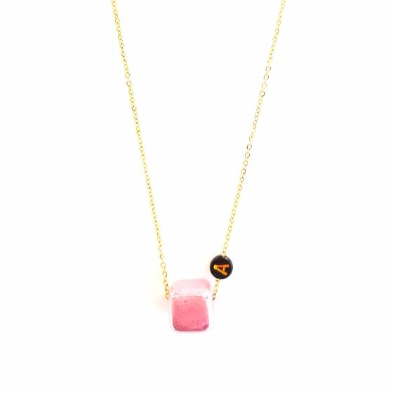 DUSTY PINK  | MONOGRAME NECKLACE