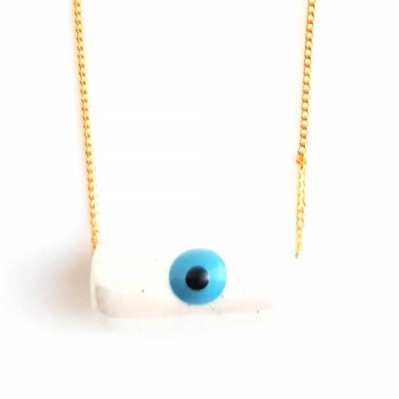 KULINDROS  |  CERAMIC EVIL EYE WHITE